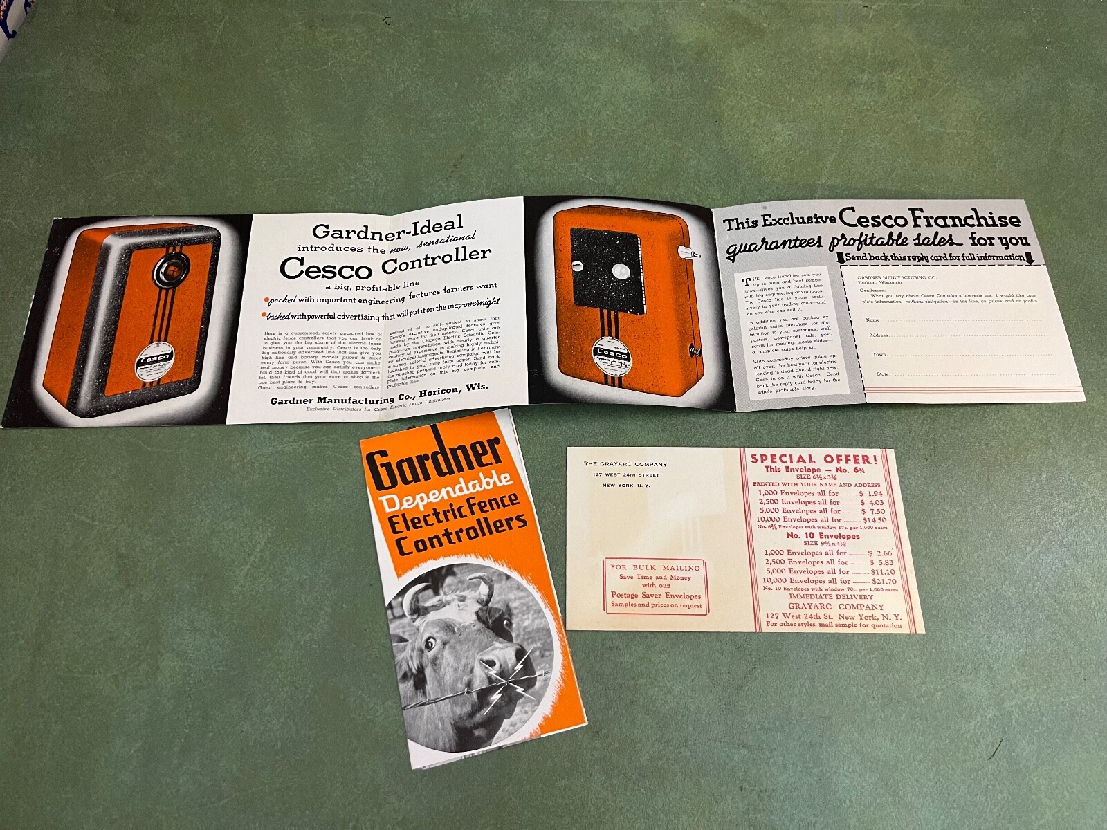 Vintage Original Gardner Electric Fence Sales Pamphlets