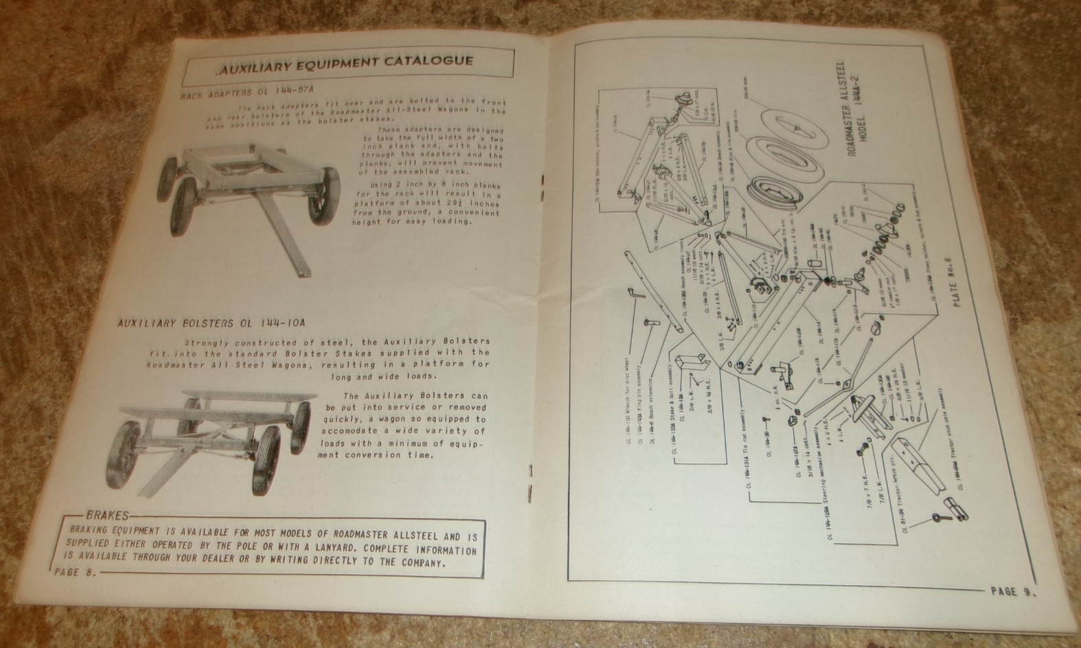 1950 roadmaster all steel farm wagon maintenance manual good used