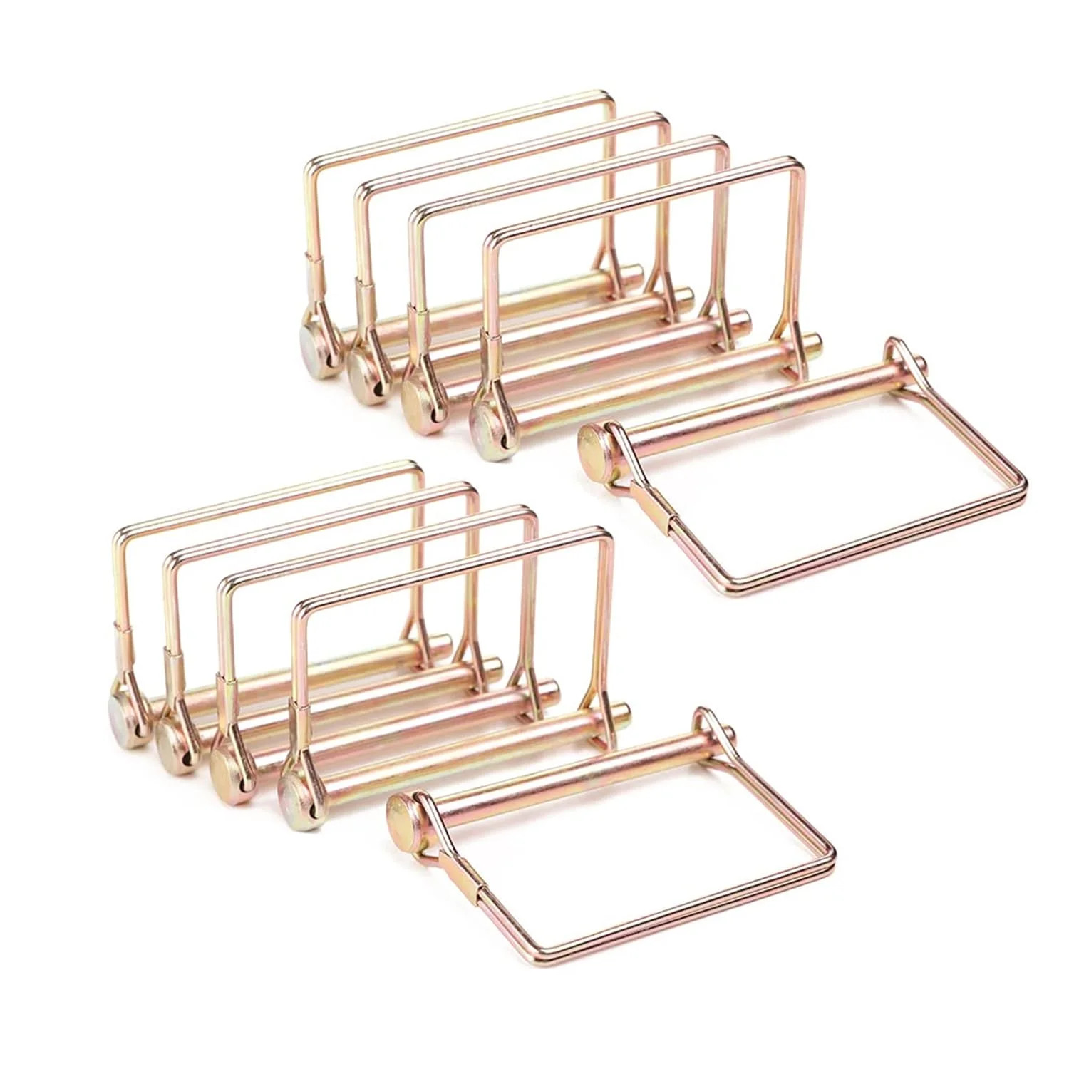 10 Pack 1/4×4 Inch Trailer Coupler Pin Heavy Duty Wire Lock Pin PTO Shaft Lockin