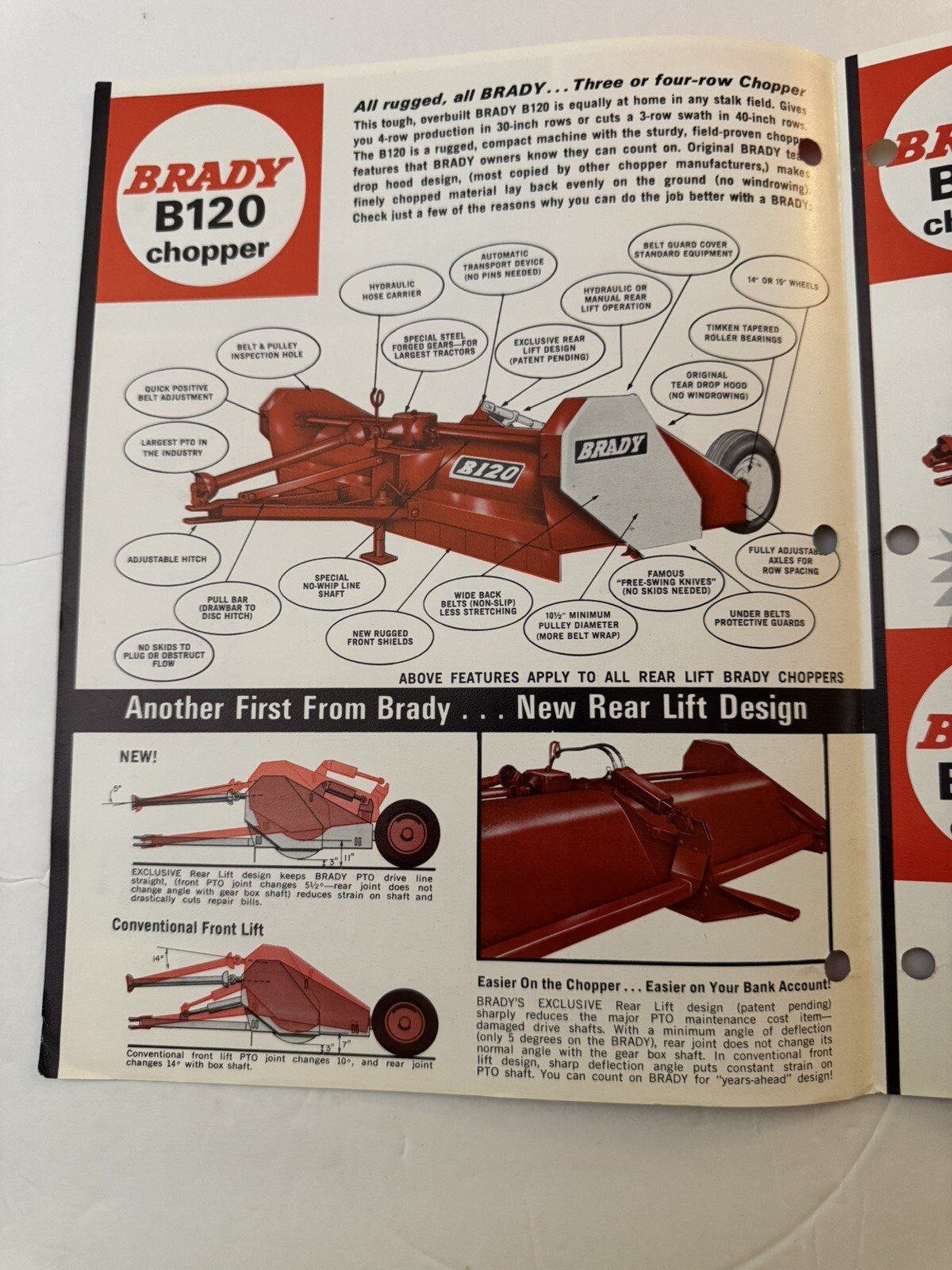Vintage Brady Multi-Crop Choppers Dealer Sales Brochure Showroom Catalog