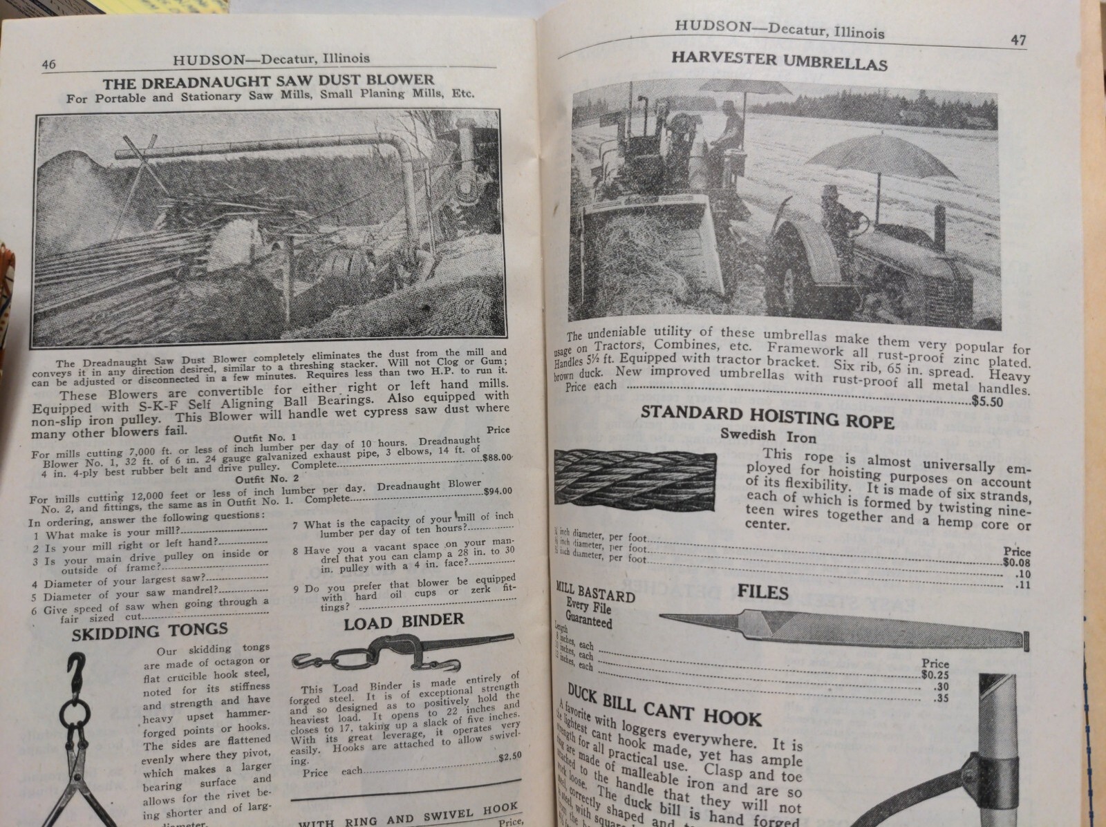 1946 Hudson Machinery & Supply Co Catalog Decatur Illinois IL Thresher Supplies
