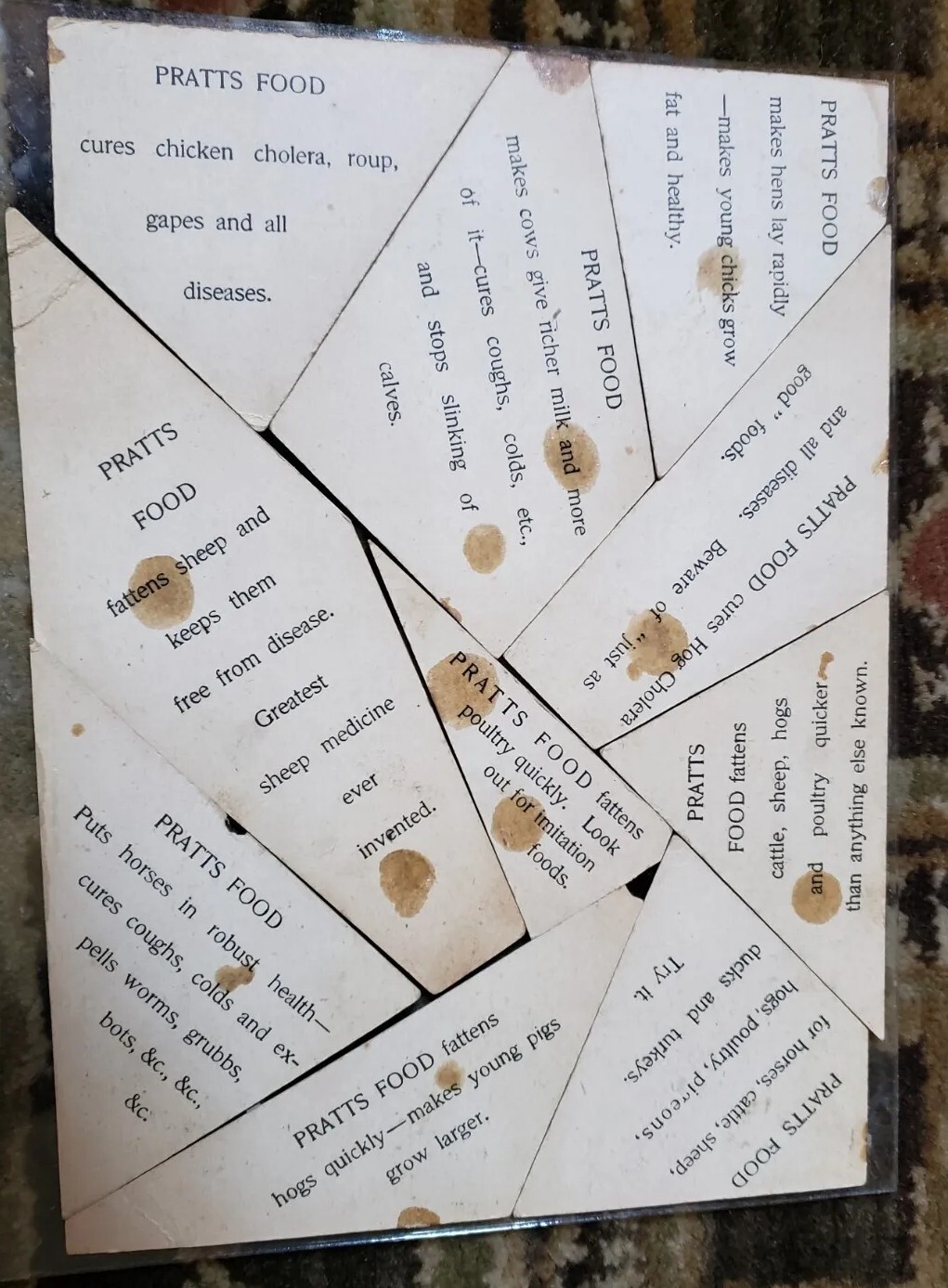Vtg Antique Pratts Food Co. Puzzle Complete Rare Farm Agriculture