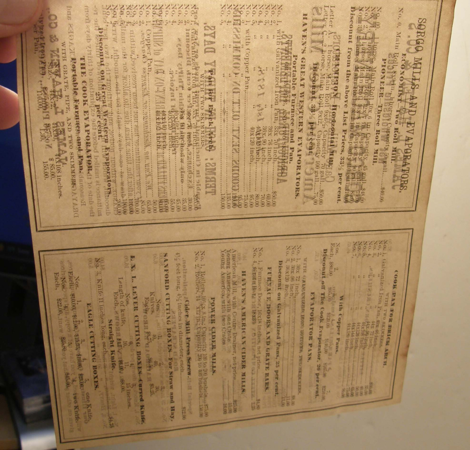 ANTIQUE 1878 AGRICULTURAL MACHINERY PRICE LIST JAMES HAVEN & CO CINCINNATI OH