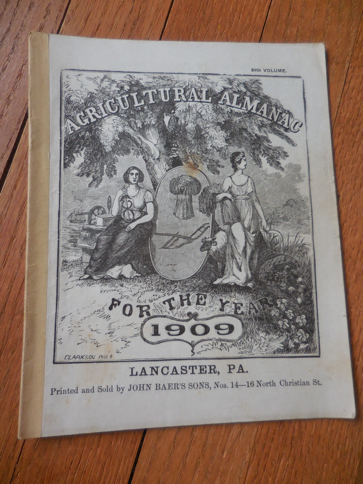 4 Vintage Agricultural Almanacs, Lancaster, PA 1906, 1908, 1909, 1910, J. Baer