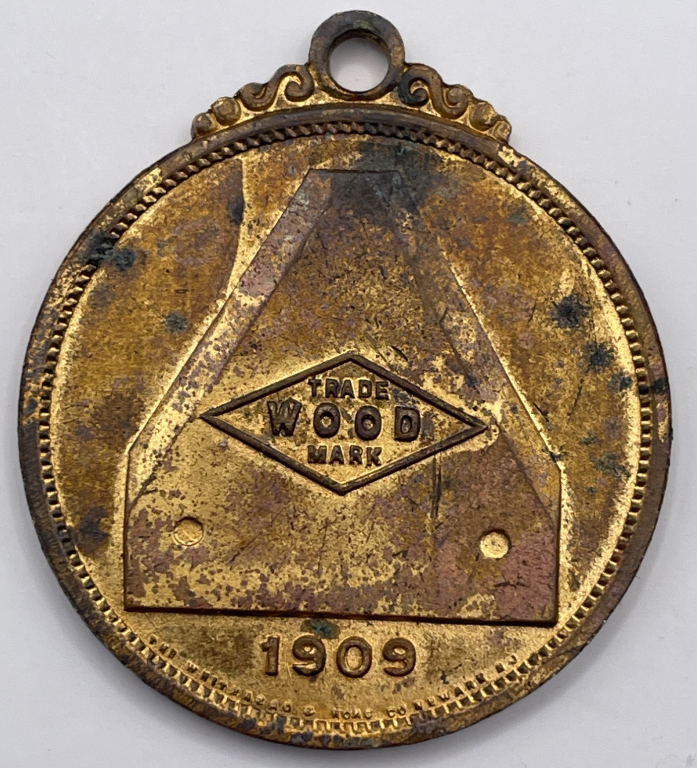 Walter A. Wood Harvesting Machine Company 1909 Medal Coin Keychain