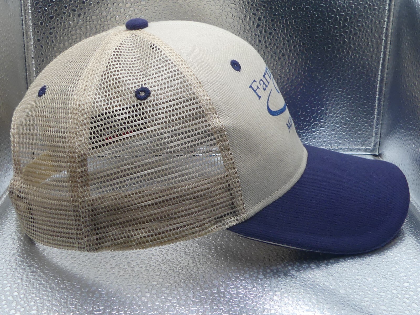 Farmers Co-op Milroy MN Otto Light Brown Blue Mesh Back Snapback Trucker Hat Cap