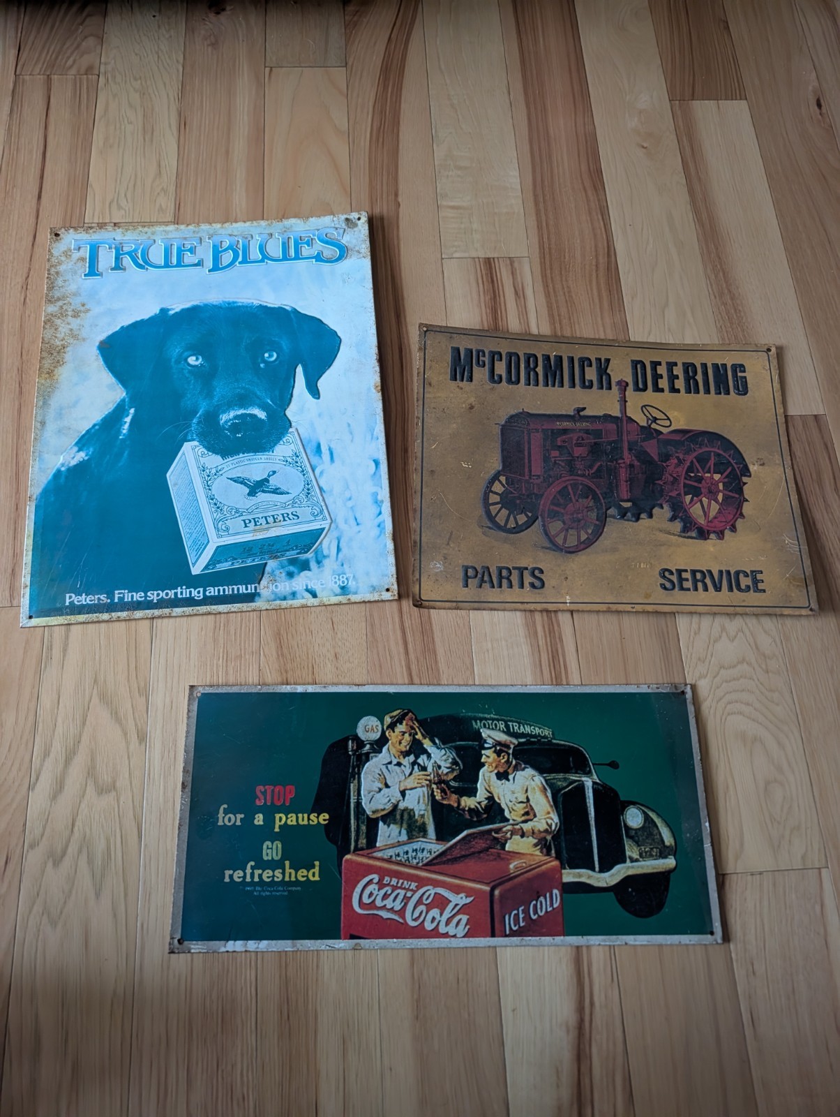 Vintage McCormick Deering Coca Cola True Blues 1991 Tin Sign Lot Advertising