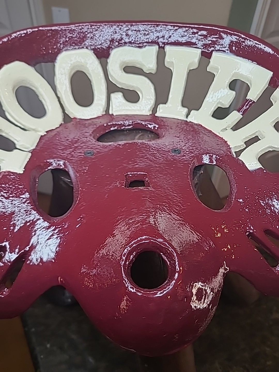 HOOSIER Cast Iron Tractor Seat Custom Made STOOL One Of A Kind IU Colors