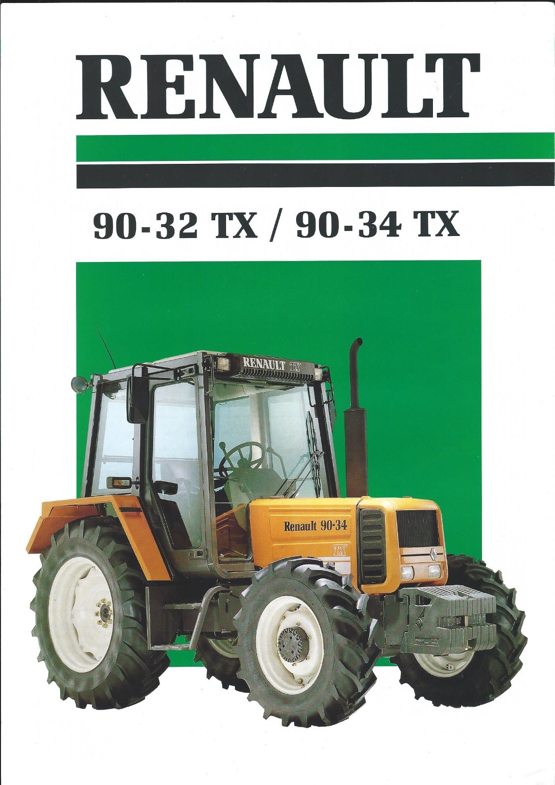 Farm Tractor Brochure – Renault – 90-32 TX – 90-34 TX – c1999 – FRENCH (F6464)