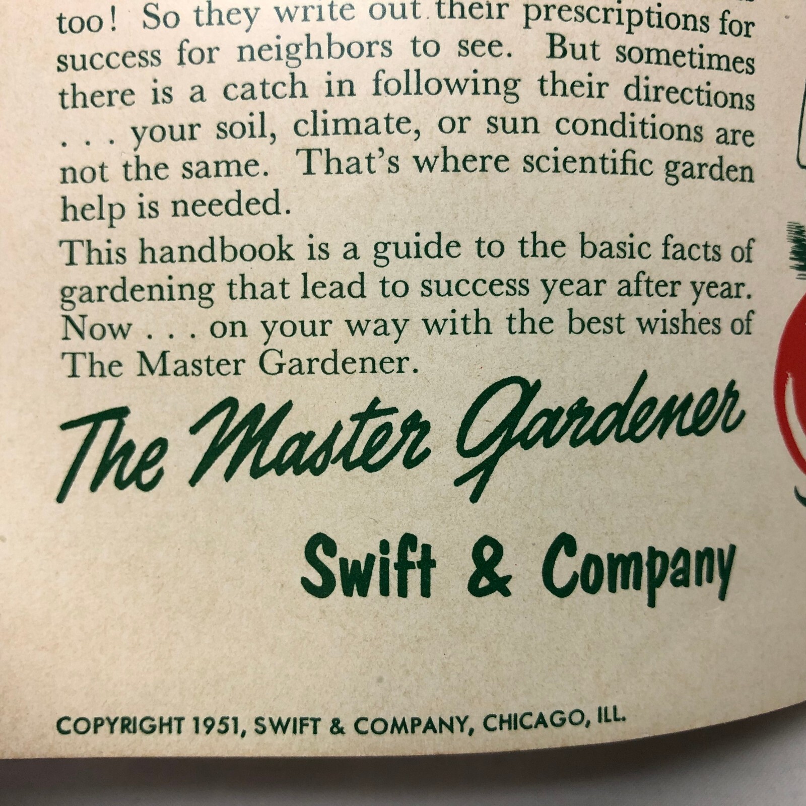 Vintage 1951 Gardening Success Booklet