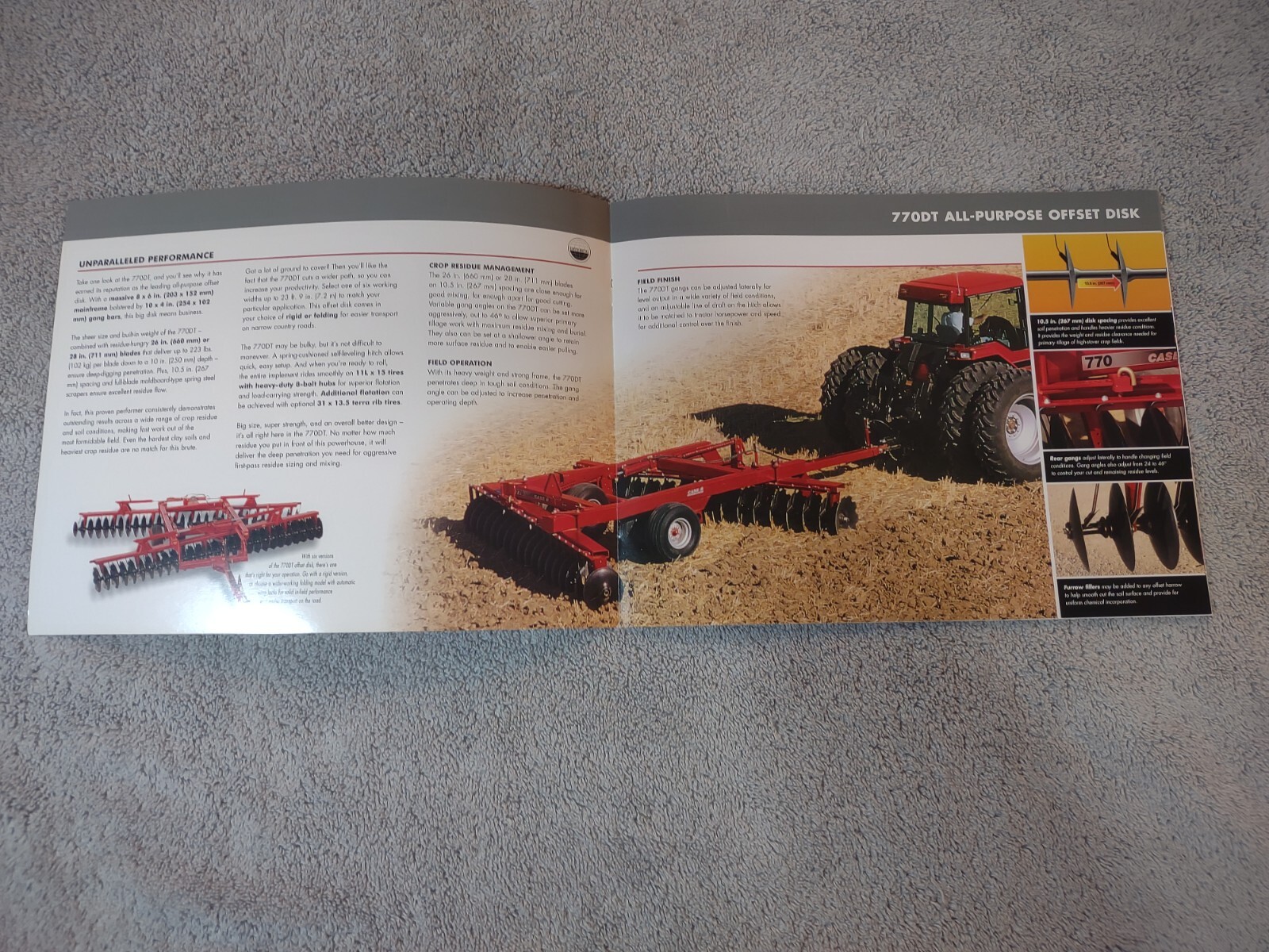 Case IH 770DT/780 Offset Disk Sales Brochures. Lot Of 8. 2003-2004.