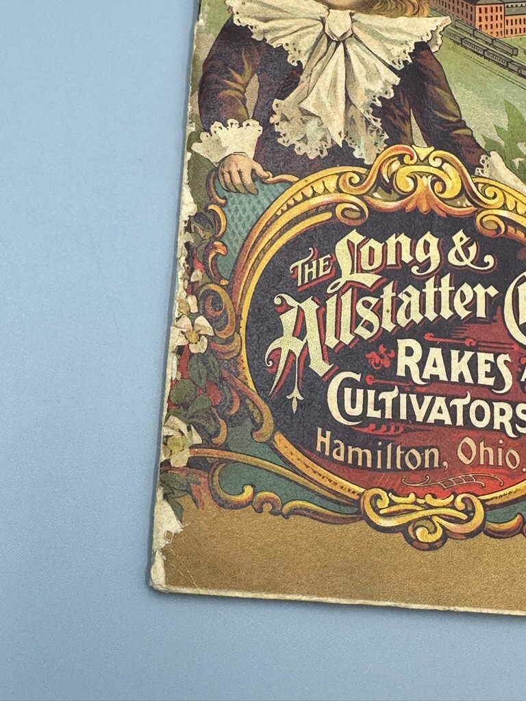 c 1890 Long & Allstatter Rake Cultivator FARM ADVERTISING Catalog HAMILTON Ohio