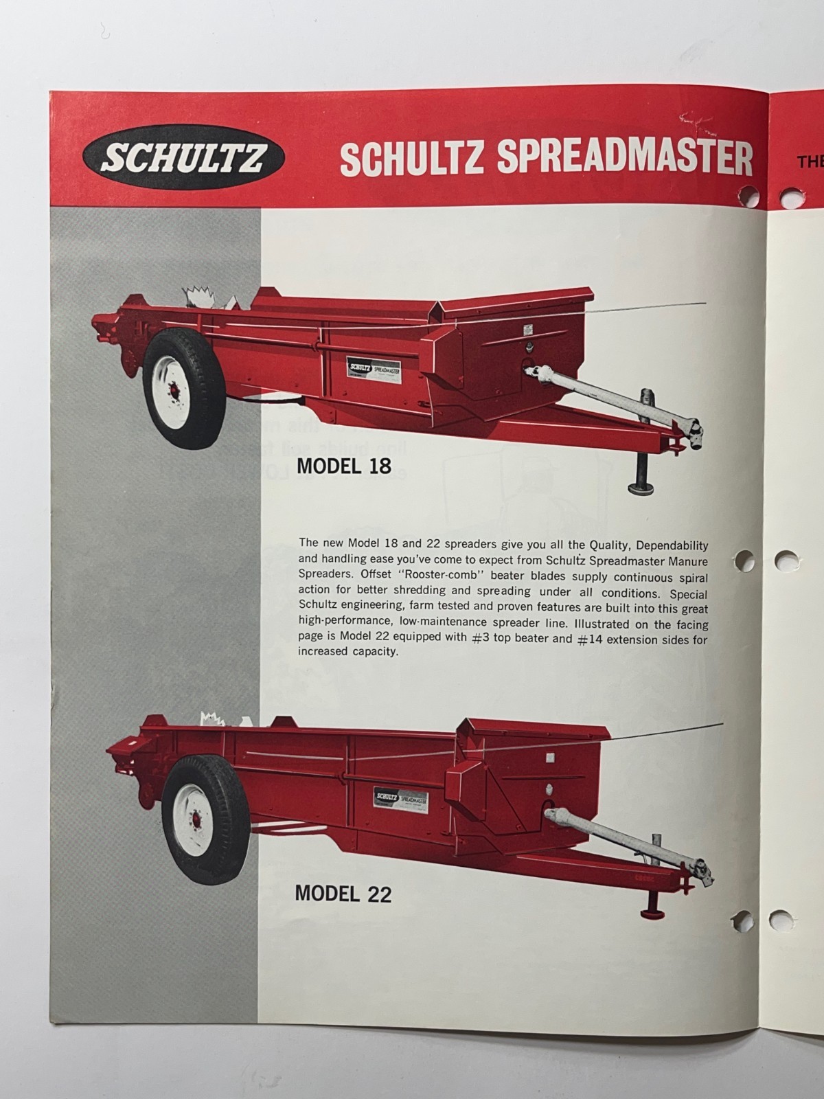 1976 Shultz Spreadmaster Manure Spreader Sales Brochure *Showroom Sales Book*