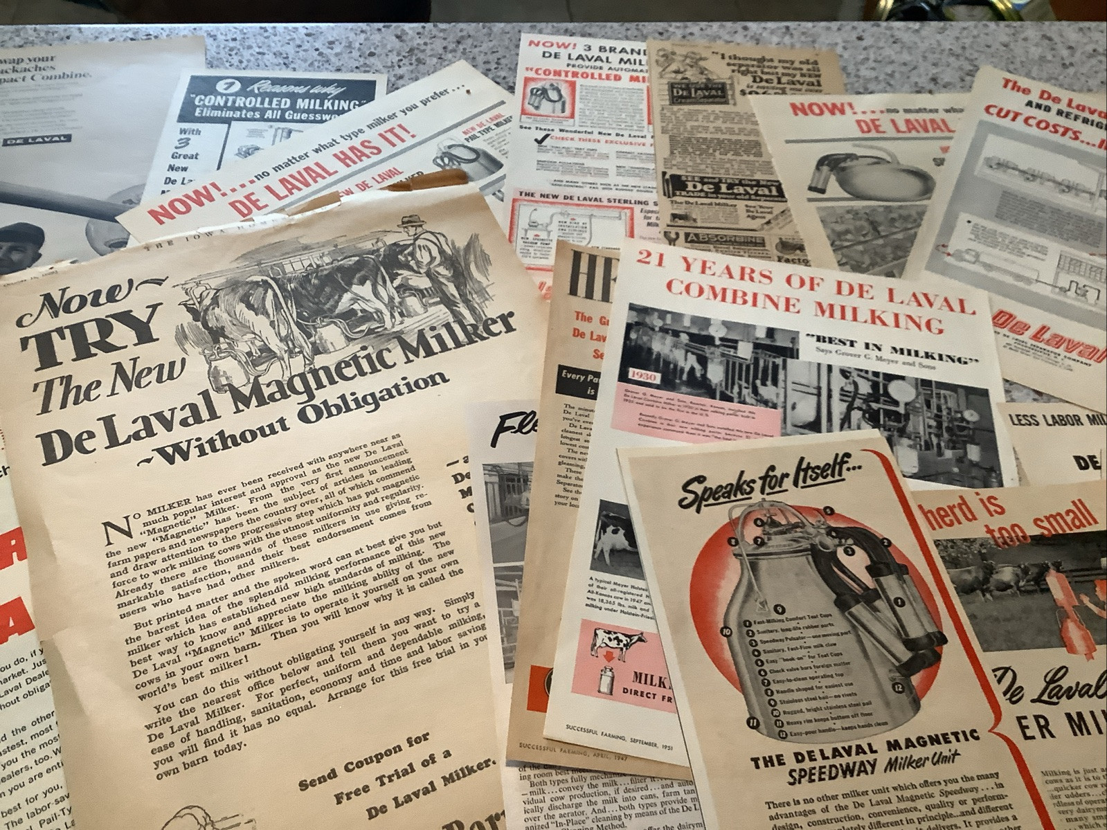 Lot Of 50+ De Laval Products Print Farm Magazine Ads 1920-1960s Milkers Vintage