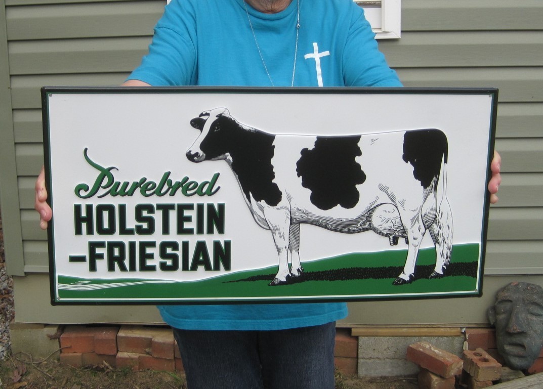 Purebred Holstein – Friesian Dairy Cow Metal Farm Feed & Seed Advertising Sign