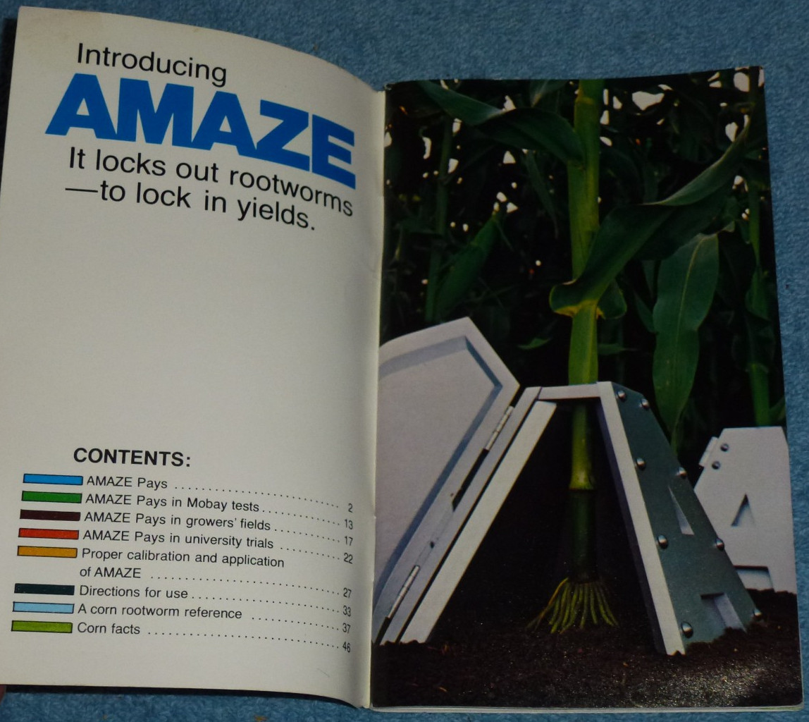 1980 Amaze Corn Insecticide Mobay Chemical Farm Advertising Pocket Fact Notebook