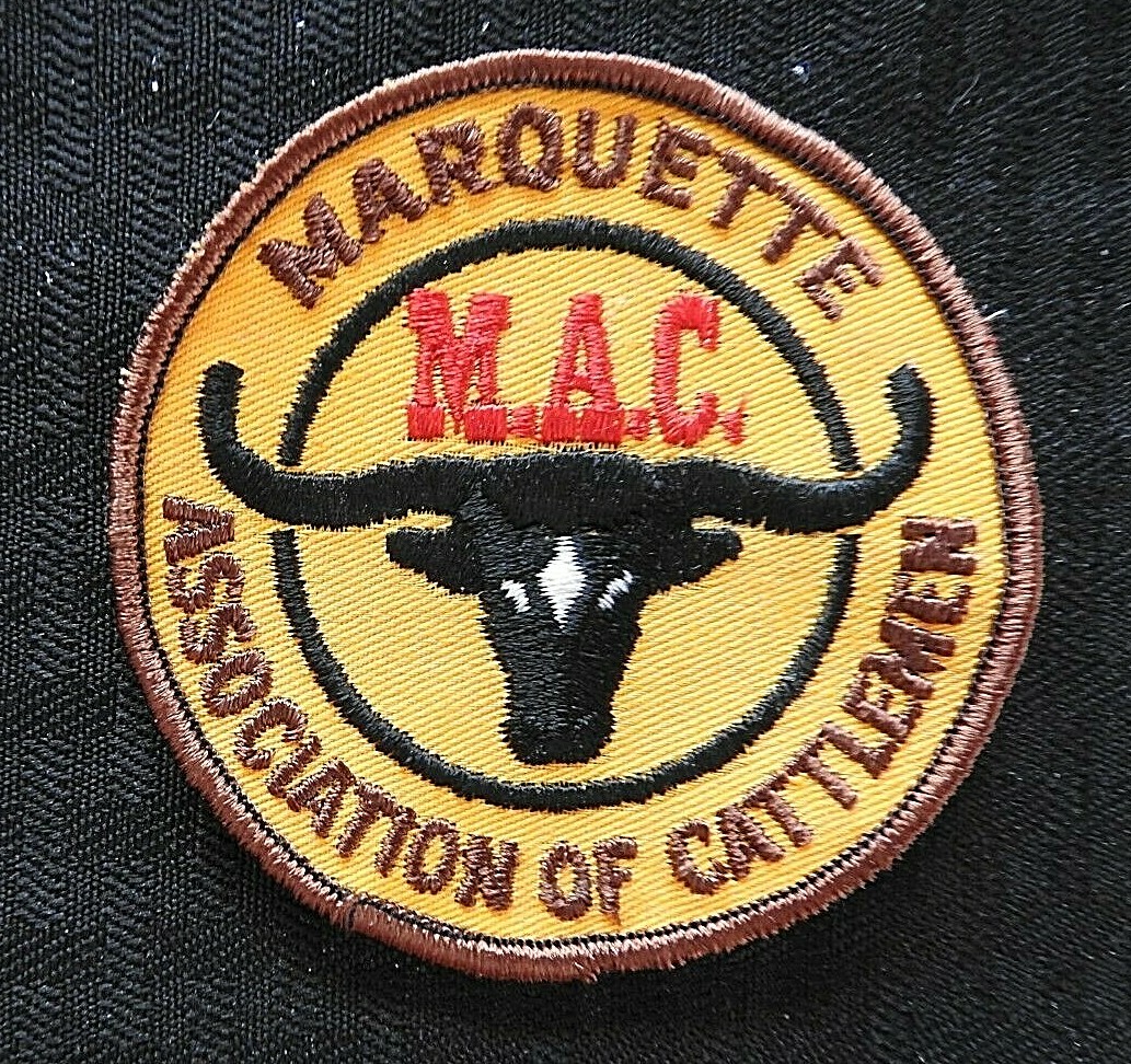 c1970 MAC MARQUETTE MI « MICHIGAN ASSOCIATION OF CATTLEMEN » BEEF COW JACKET PATCH
