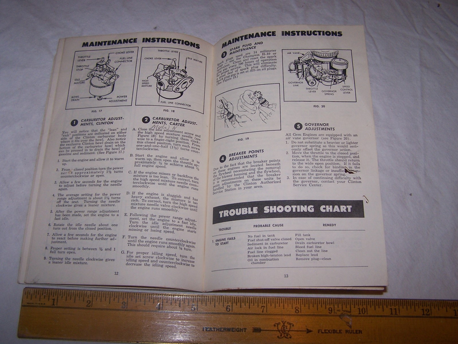 Vintage Operation & Maintenance Manual CLINTON Engines VS 100 A-2100 3100 AVS