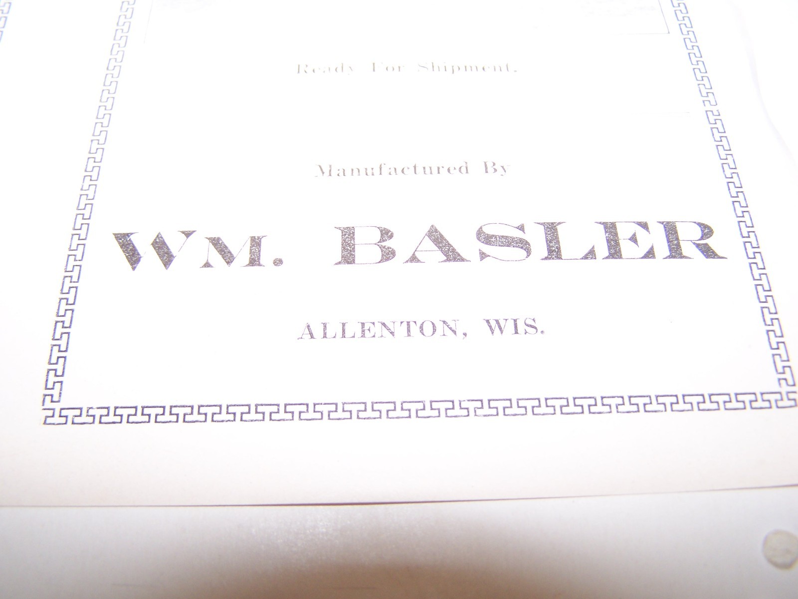 NOS WM BASLER CORN HUSKER Sales Brochure Pamphlet Allenton WI Hit Miss Engine