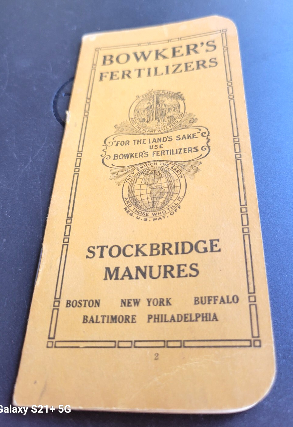 ANTIQUE BOWKER&rsquo;S FERTILIZERS POCKET CALENDAR NOTEBOOK WITH 1923/1924 CALENDARS
