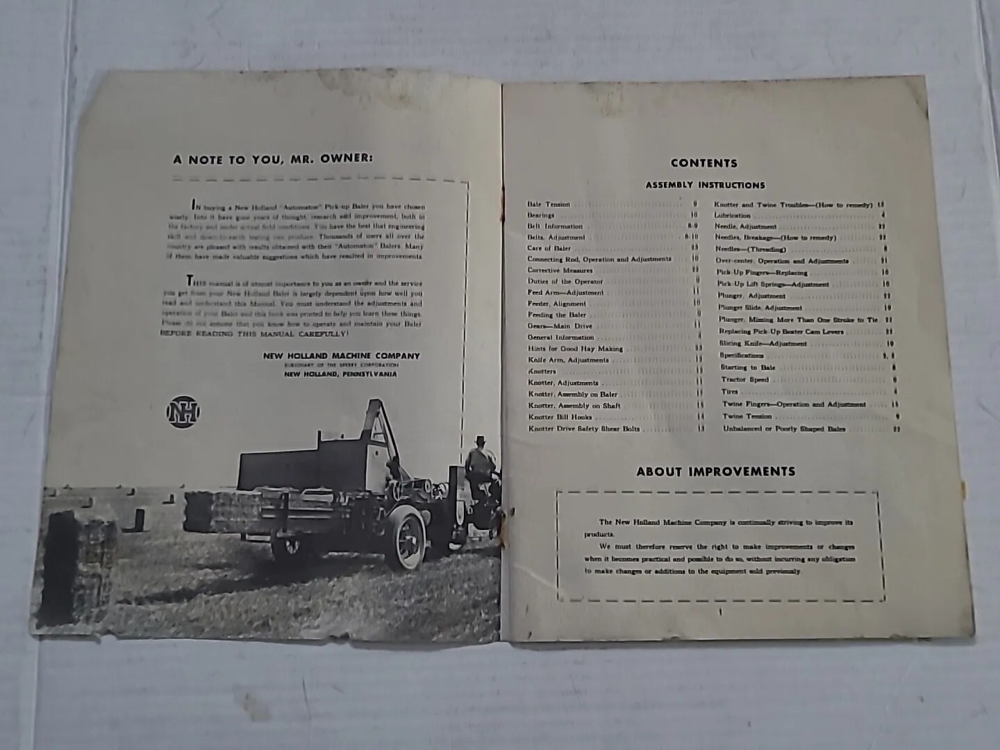 Farm Manual – New Holland 76 – Pick-Up Baling Press Instructions