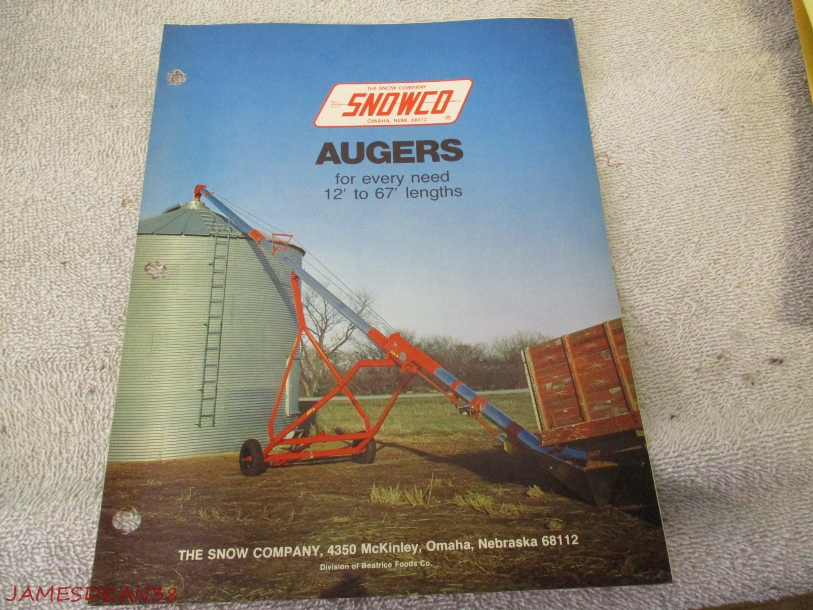 SNOWCO AUGERS DEALERS SALES BROCHURE PAMPHLET