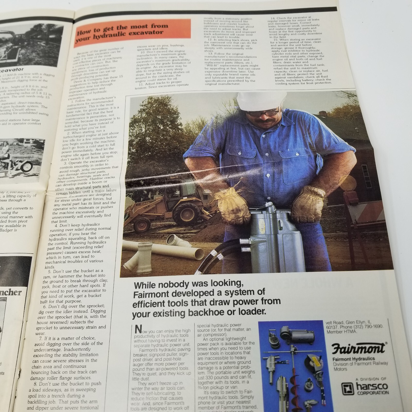 Construction Equipment Guide News March 1985 Hydraulic Excavators