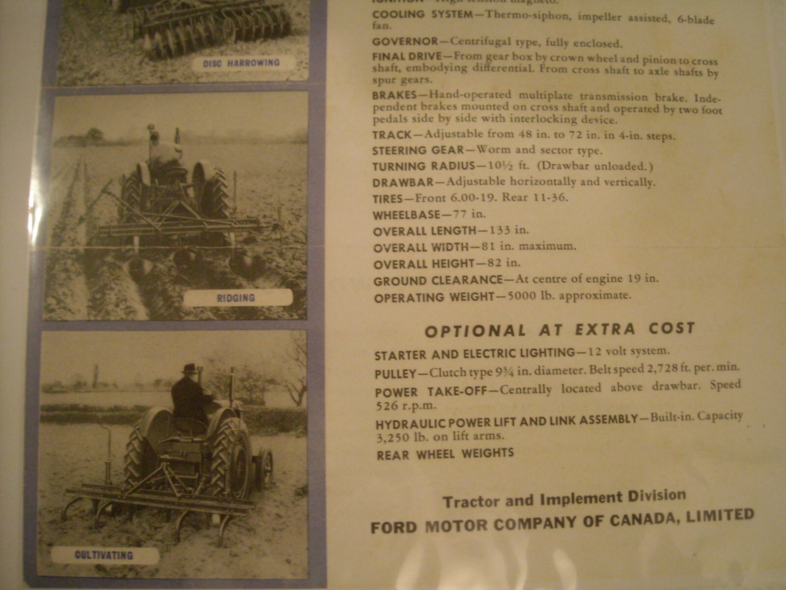 1950s Vintage Fordson MAJOR Tractor Brochure Farm