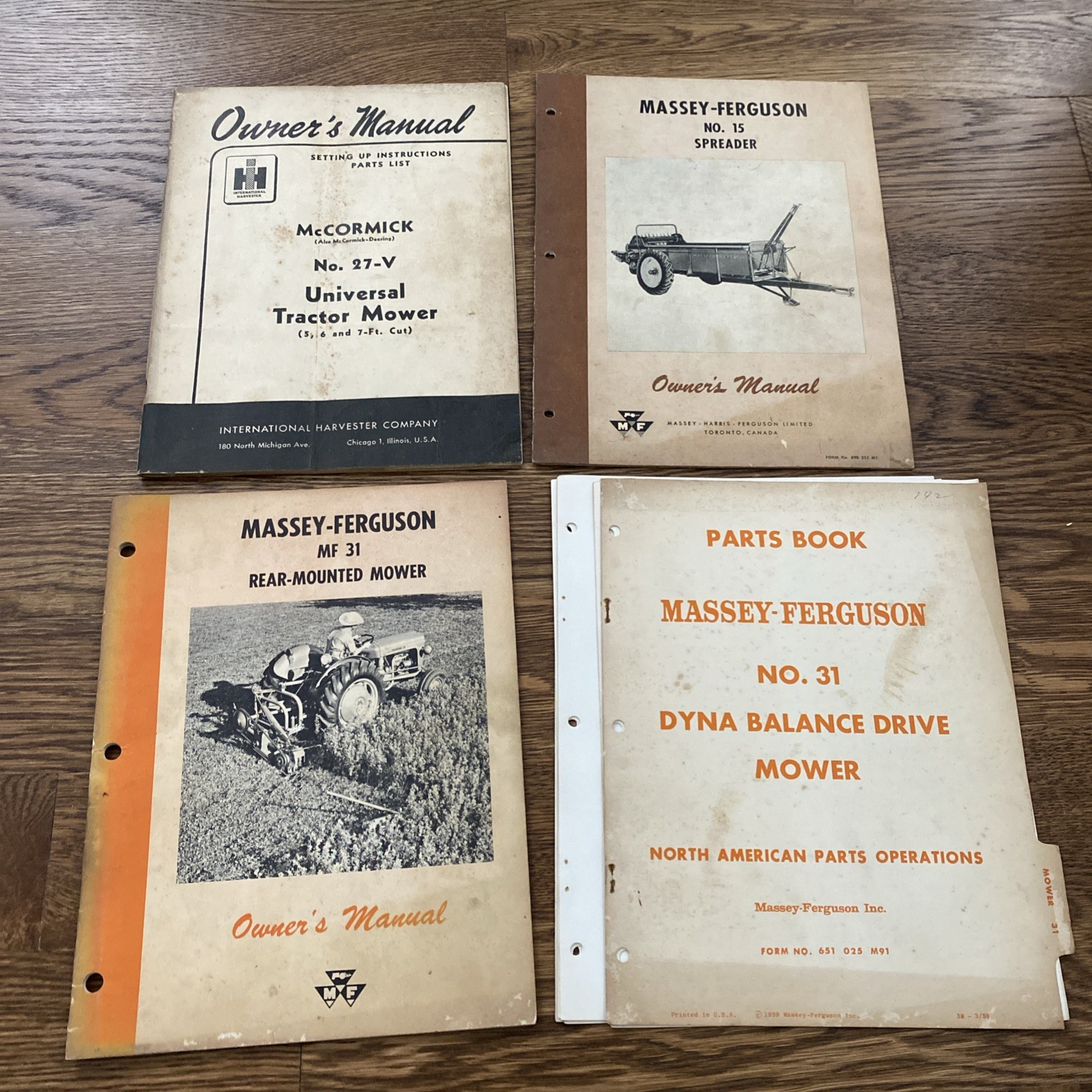 VTG Farm Equipment Machinery Ephemera Lot Manuals Brochures Deere Massey 1950s