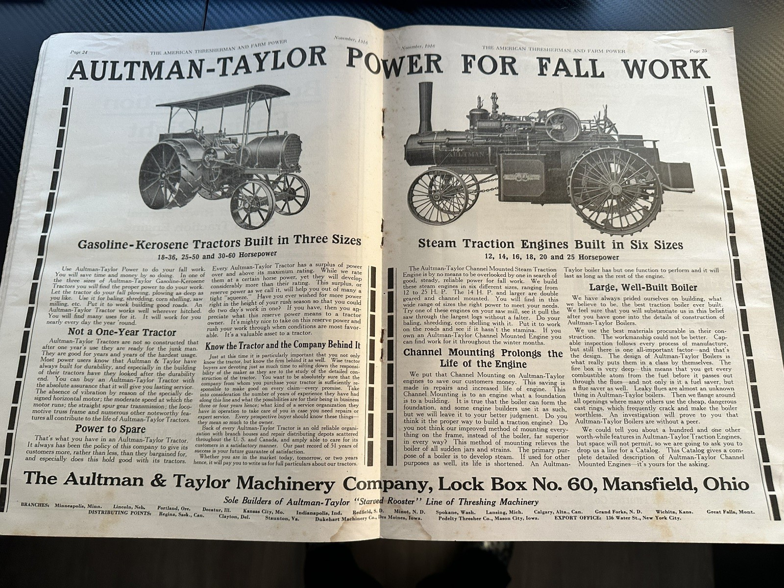 The American Thresherman and Farm Power MAGAZINE 1916 Madison, WIS Vol 19 No 7