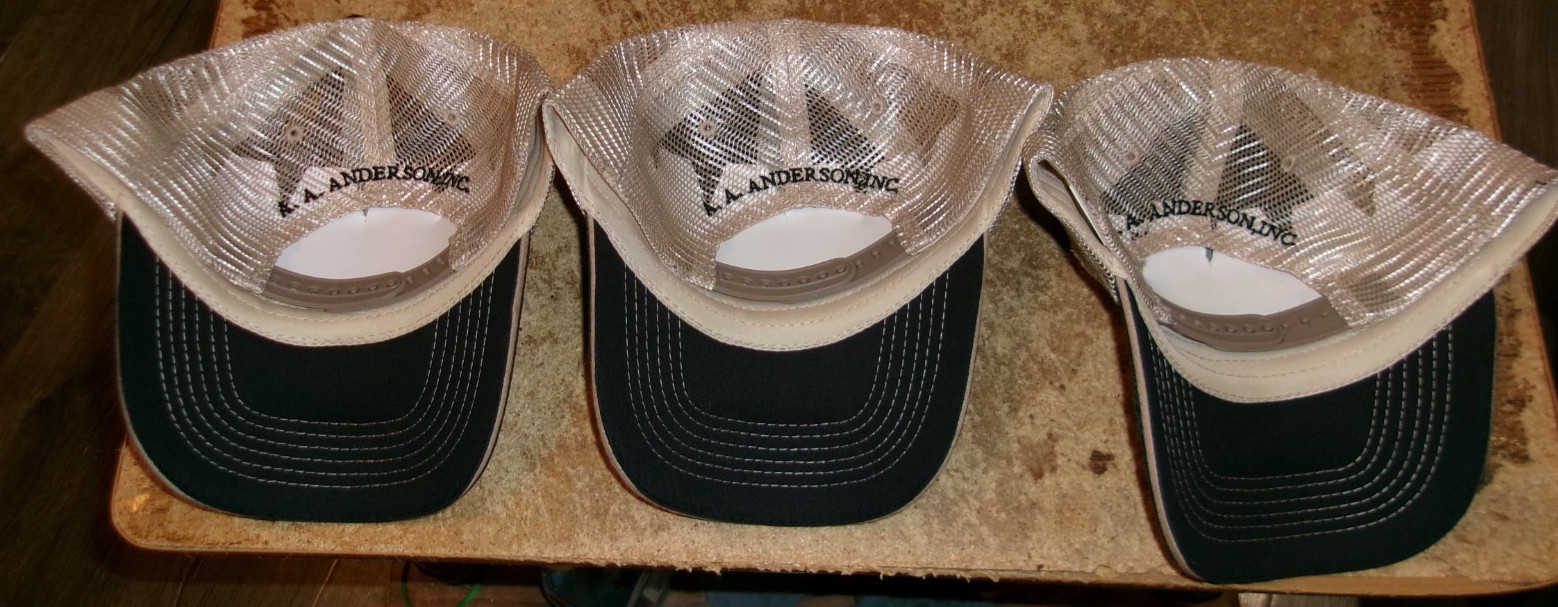 3-lot vintage Exmark lawn mower snap back ball caps A.A. anderson inc. new