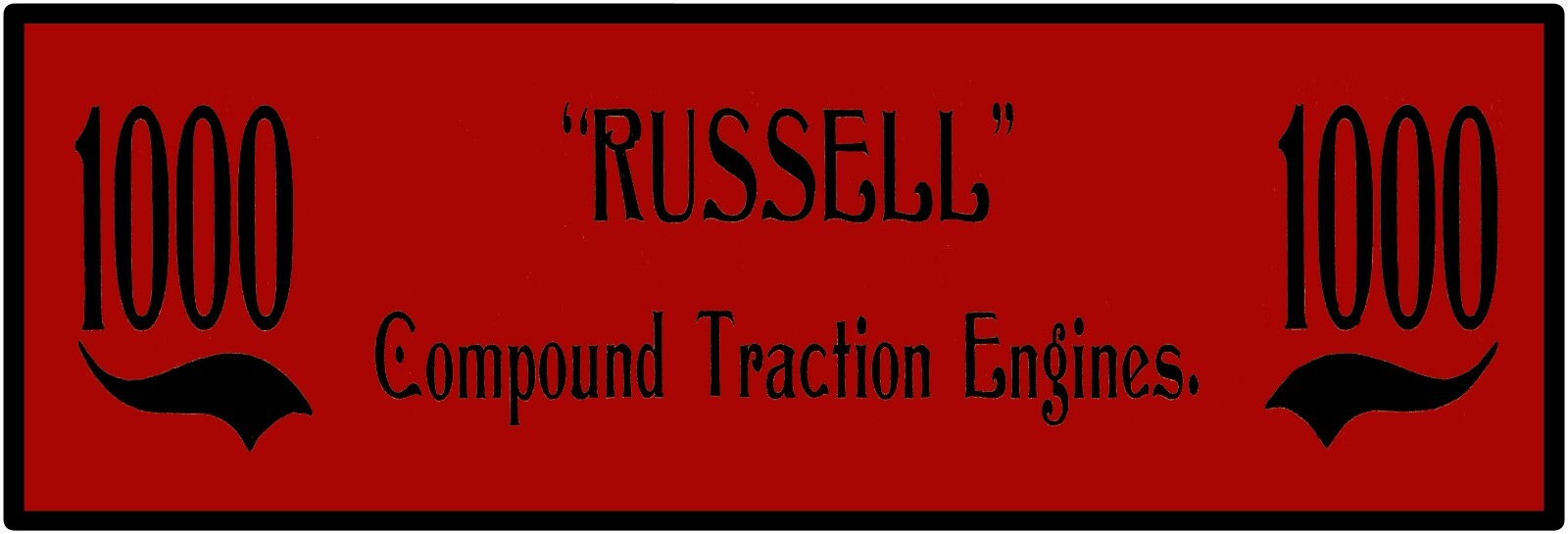 Russell Compound Traction Engines Sign 12&Prime; x 36&Prime; USA STEEL XL Size – 4 POUNDS