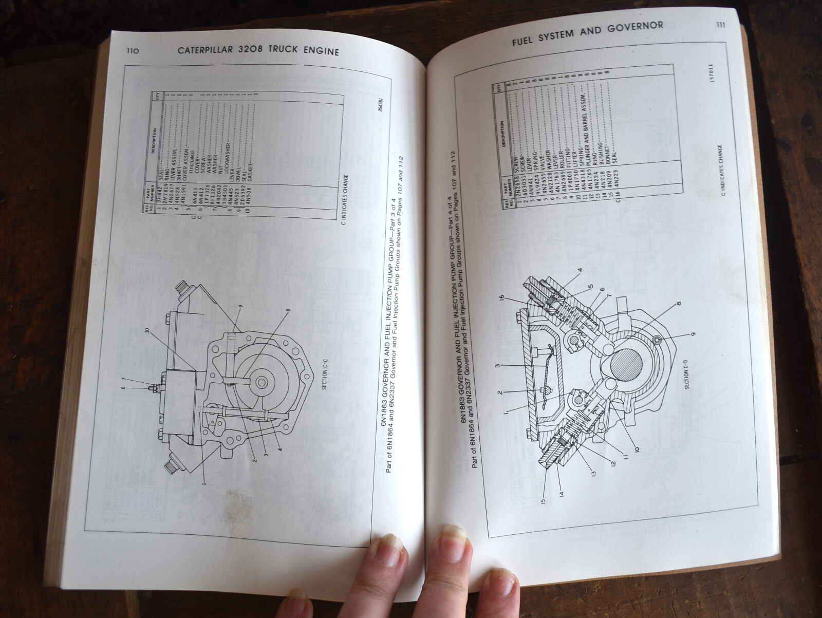 1970s Caterpillar 3208 Truck Engine Parts Book Catalog