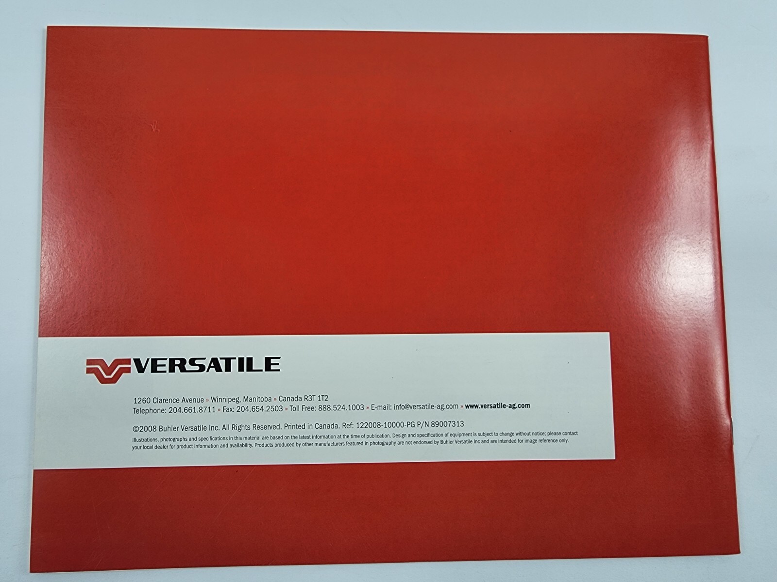 Versatile 250 To 280 HP Row Crop Tractor Advertisement Brochure FCCA 2008