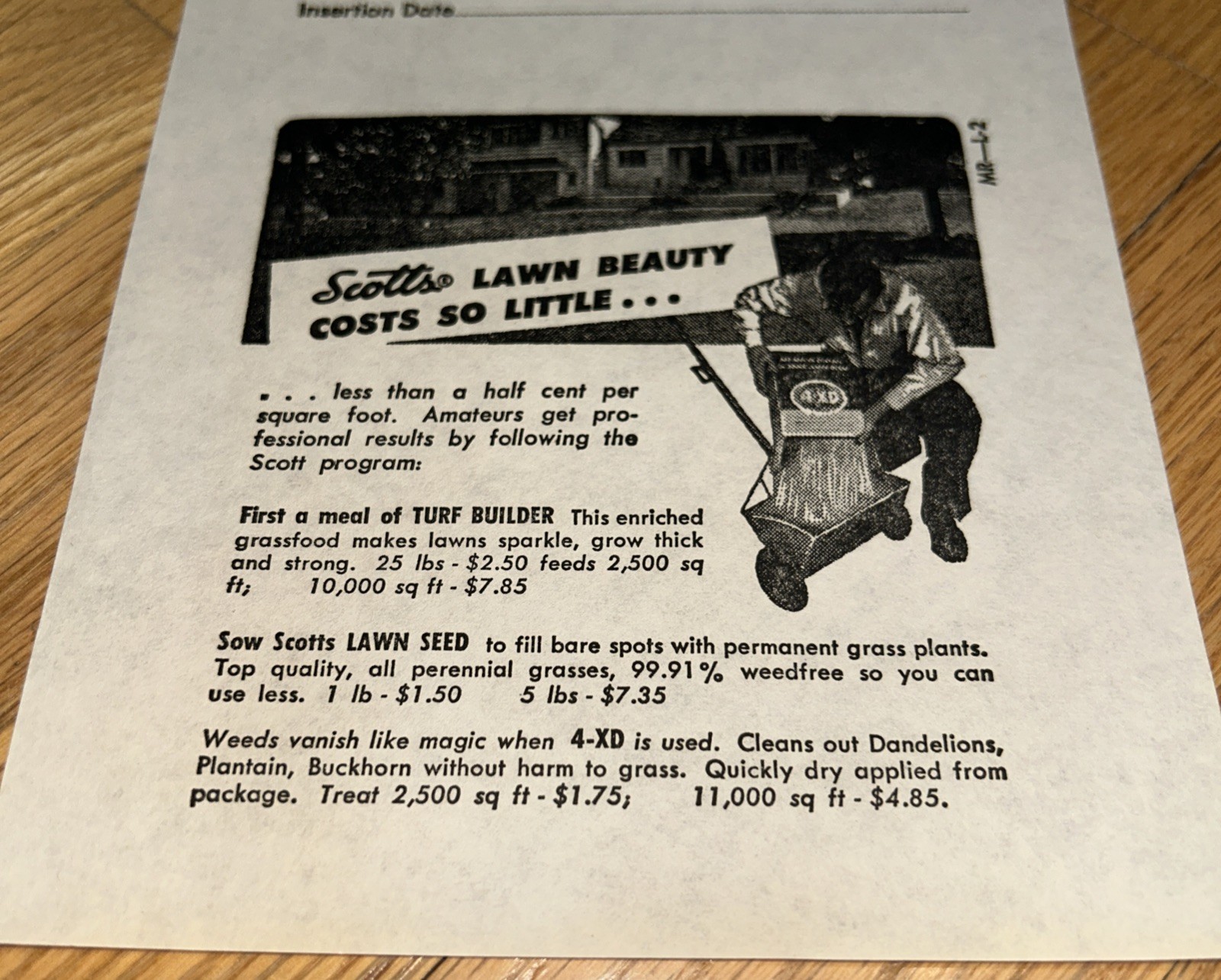 1940s O.M SCOTT & SONS CO Newspaper Mat & Layout Ad LAWN BEAUTY Marysville OHIO