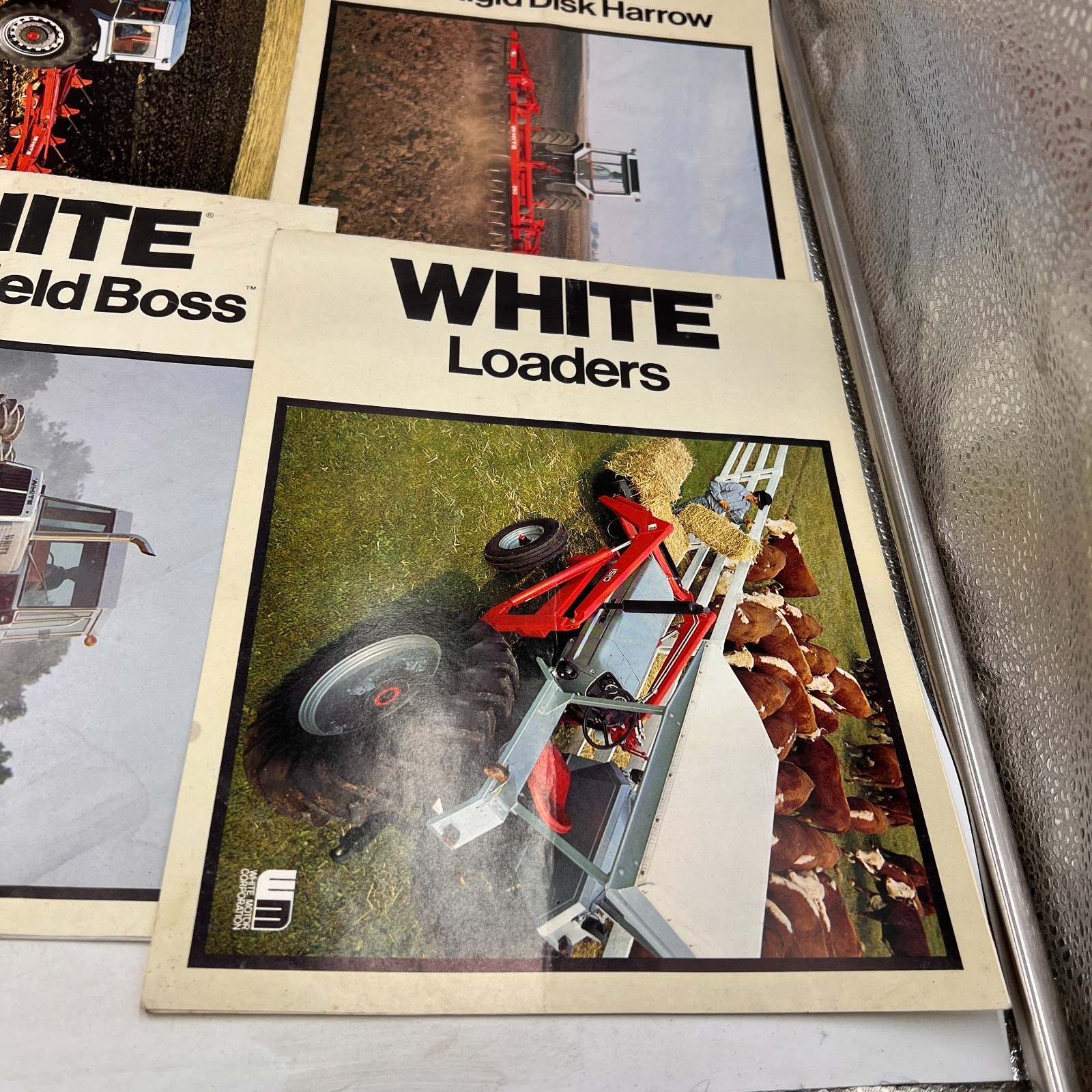 7 White Farm Tractor Equipment Brochure 4-180 Field Boss Disk Harrow Loader Plow