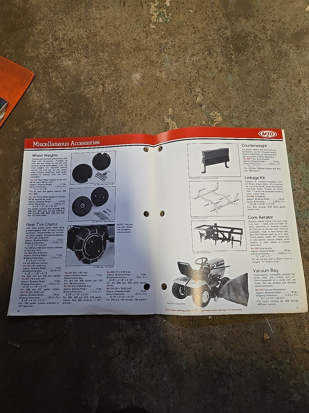 1983 MTD Lawn & Garden Tractors Accessories Brochure Catalog Point Of Sale