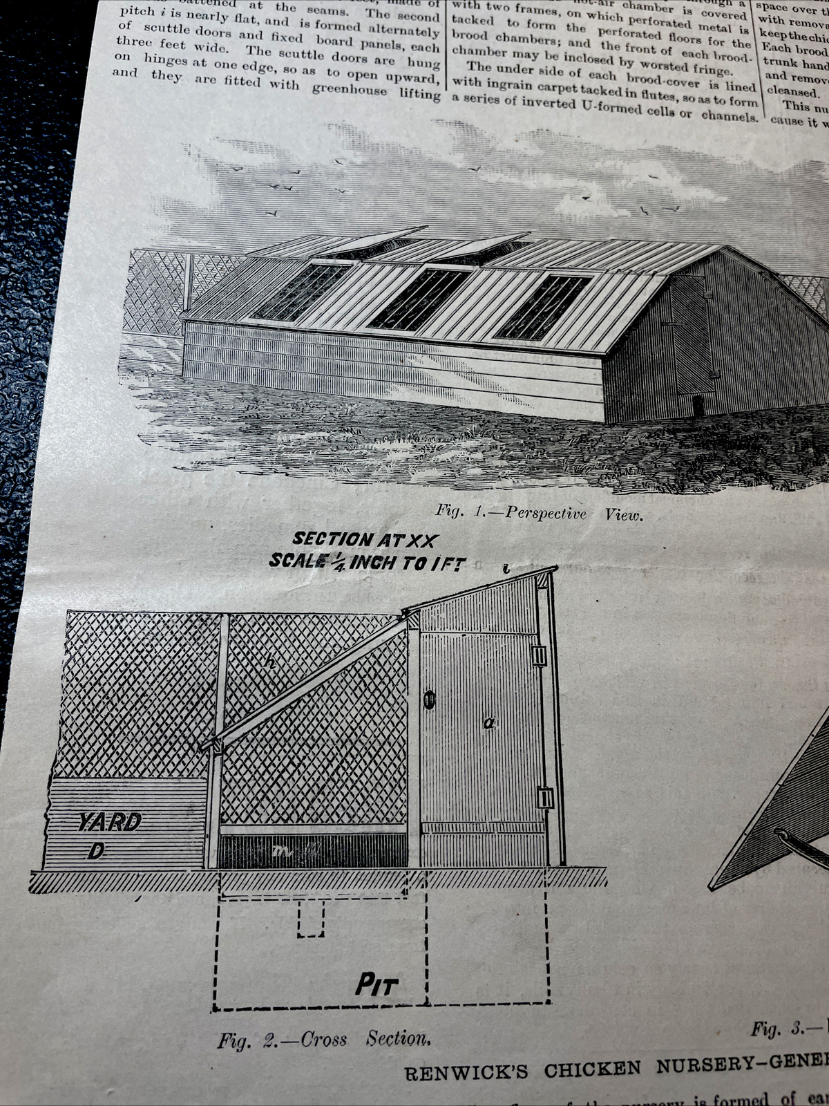 1883 Renwick’s Chicken Nursery Farm Advertising Engraving & Article – 10×15