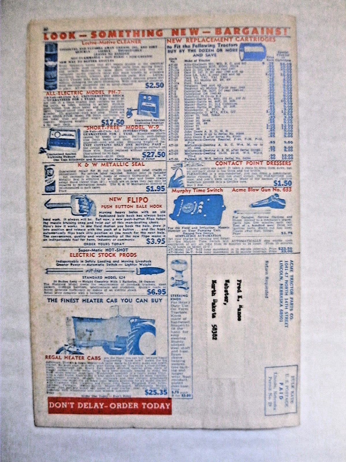 ACME TRACTOR PARTS REDBOOK CATALOG 1967