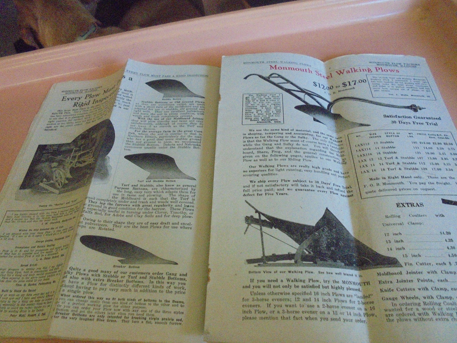 Vintage 1920&rsquo;s Monmouth Plow Factory Brochure