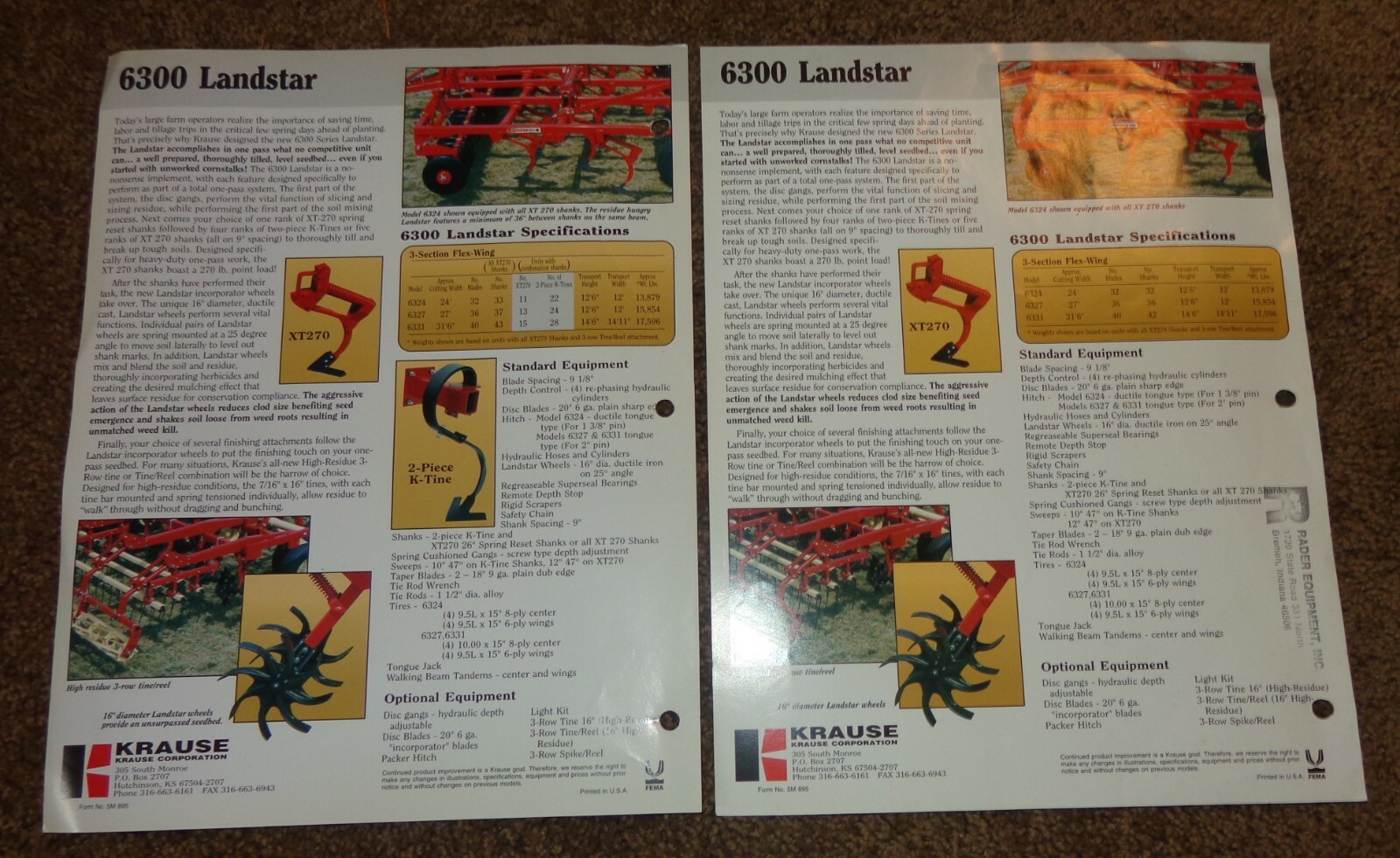 2 ADVERTISEMENT PAGES FOR LANDSTAR KRAUSE MODEL 6324 SEEDBED FINISHER 3 SECTION