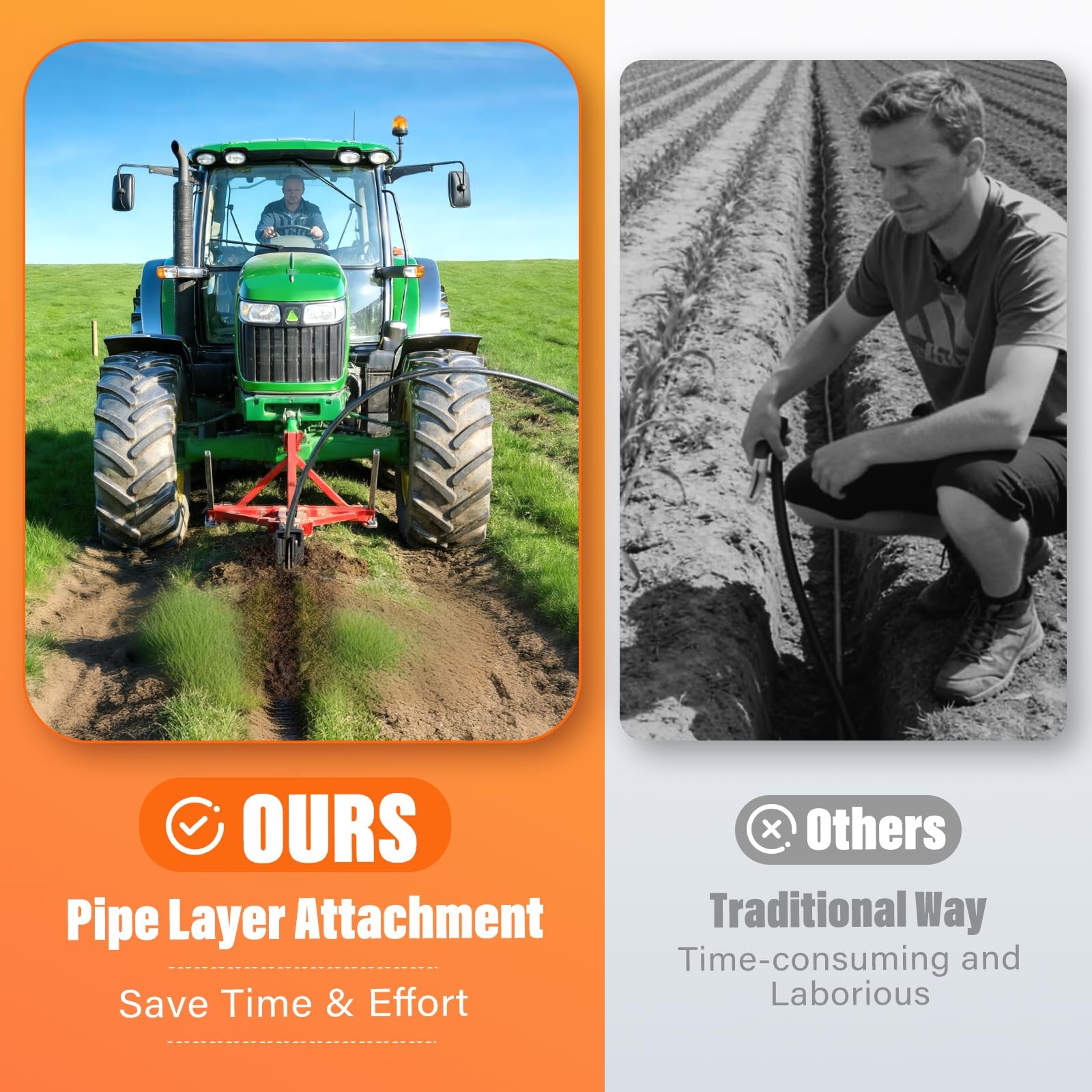 Pipe Layer Attachment Fits Hitch Mounted Ripper Trencher Accessories, Pipe La…