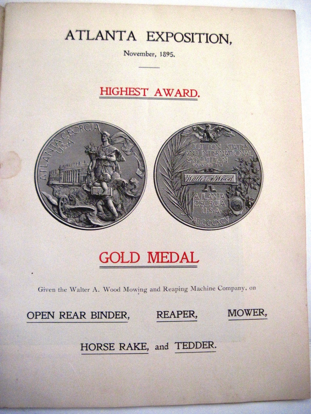 Stunning 1895 « Walter A. Wood » Mowing & Reaping Farm Machine Co.Catalog *