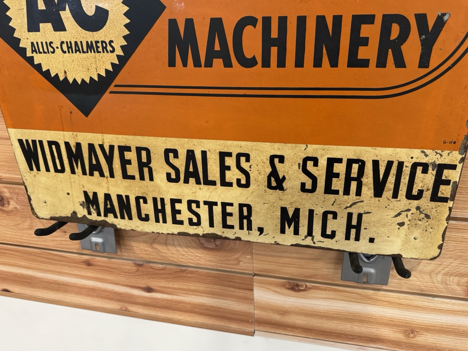 Vintage Allis-Chalmers Tractors & Machinery Dealer Advertising Sign Michigan