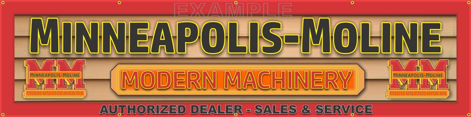 MINNEAPOLIS MOLINE MODERN MACHINERY DEALER TRACTOR LETTER SIGN REMAKE 24&Prime; x 96&Prime;