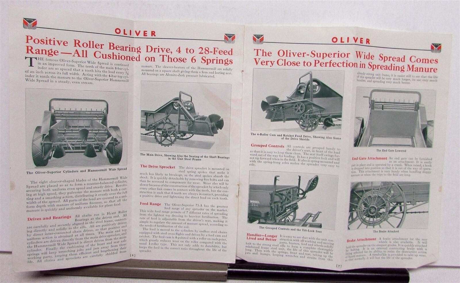 1932 Oliver Superior Spreader Specifications Agricultural Sales Brochure