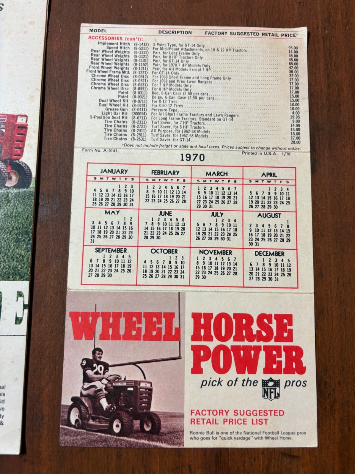 1970 Wheel Horse Garden Tractors Brochure NFL GT-14 Electro 12 Charger 10 12