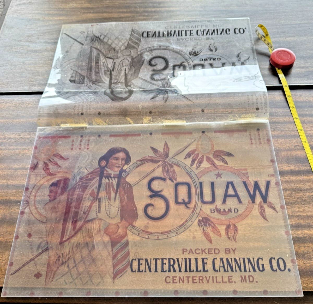Rare Centerville Canning Co Squaw Brand Progressive Color Proof Transparency 4pg