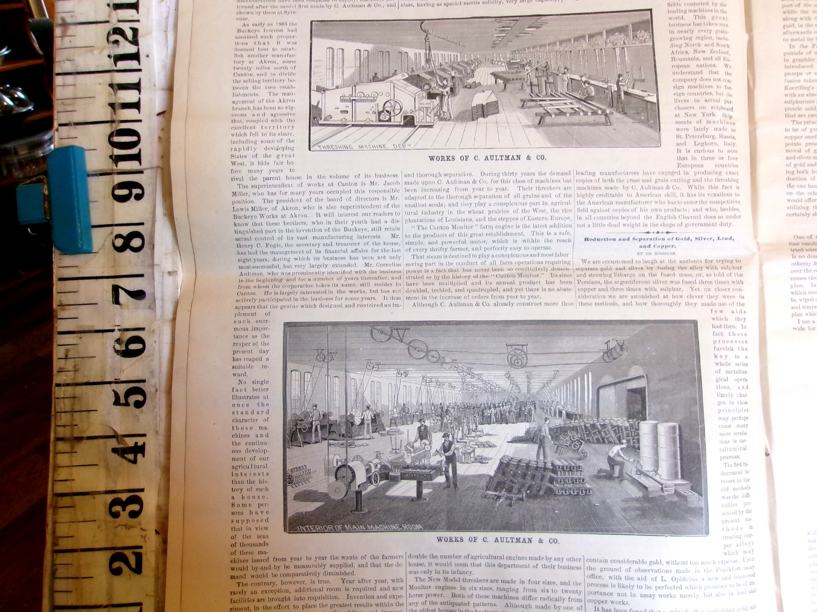 1882 C. AULTMAN- CANTON OHIO- HARVESTING AND THRESHING MACHINERY REPORT