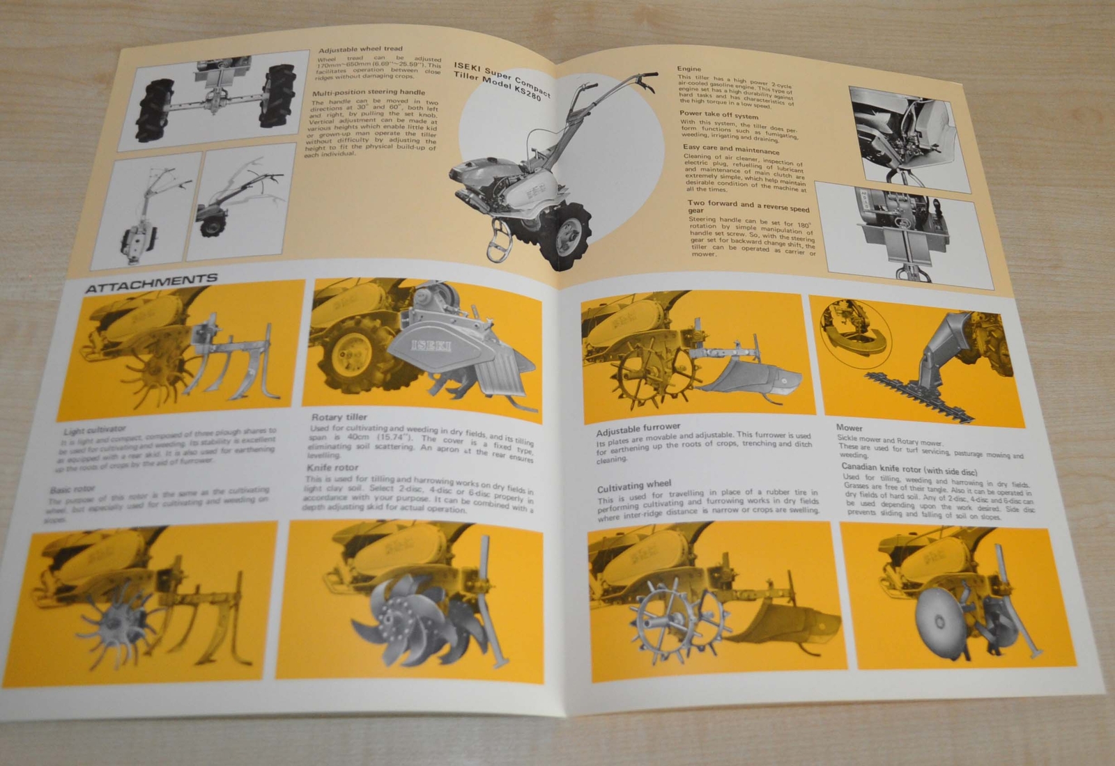 Iseki Agricultural Compact Tiller KS 280 Japanese Brochure Prospekt ENG